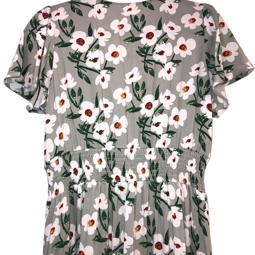 Women’s Floral Print V-Neck Maxi Dress - Picture 4 of 8